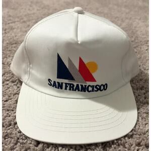 Dorfman Pacific San Francisco Hat Mens White Embroidered Baseball Cap - One Size